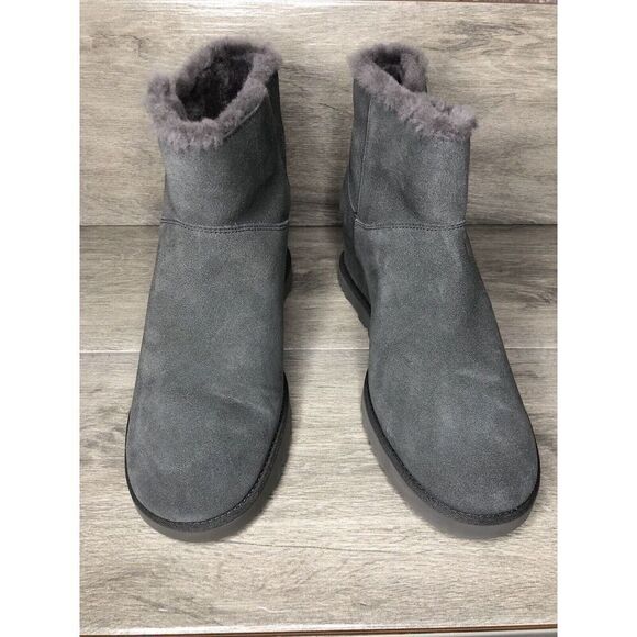 NEW UGG WOMEN'S CLASSIC FEMME ZIP MINI GREY / GRAY ANKLE BOOTS SIZE 11 1117535 - Picture 2 of 16